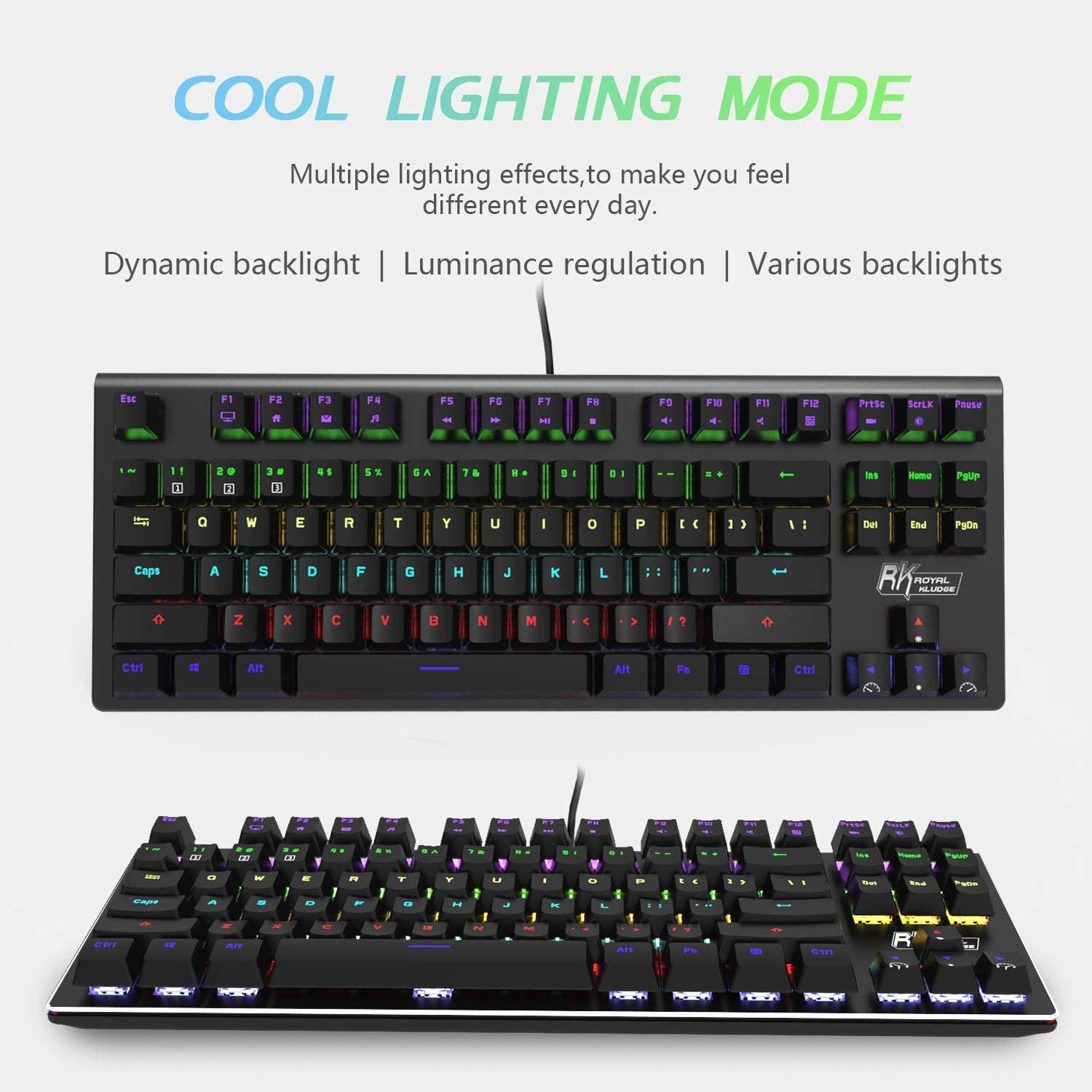 ROYAL KLUDGE G87 DUAL-MODE RGB 87 KEYS MECHANICAL KEYBOARD BLACK (BROWN SWITCH) - DataBlitz