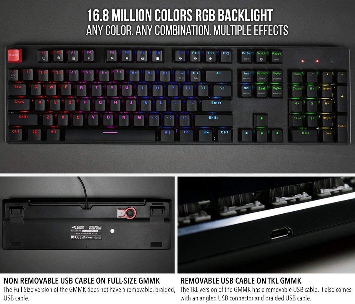 Glorious PC Gaming Race Modular Mechanical Keyboard Gmmk Full Size (Brown Switches) (Black)
