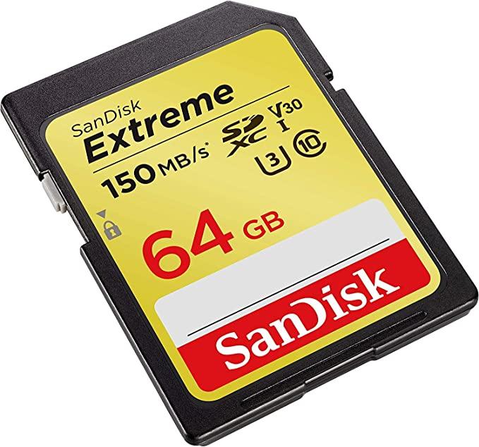 Sandisk Extreme 64GB SDXC UHS-1 Memory Card (SDSDXV6-064G-GNCIN) - DataBlitz