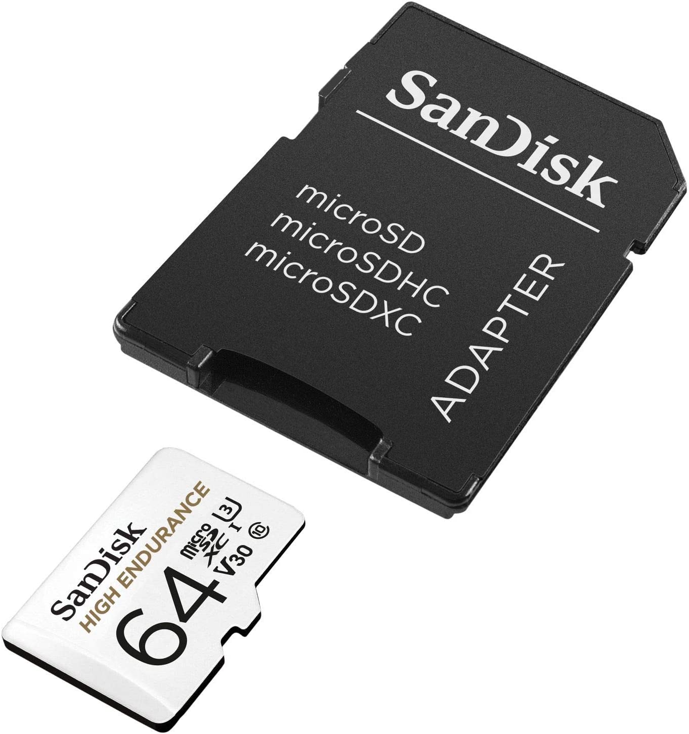 Sandisk High Endurance 64GB MicroSDXC Card With Adapter For Dash Cams  Home Security Cameras