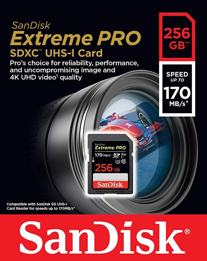 Sandisk Extreme Pro 256GB SDXC UHS-1 Card (SDSDXXY-256G-GN4IN) - DataBlitz