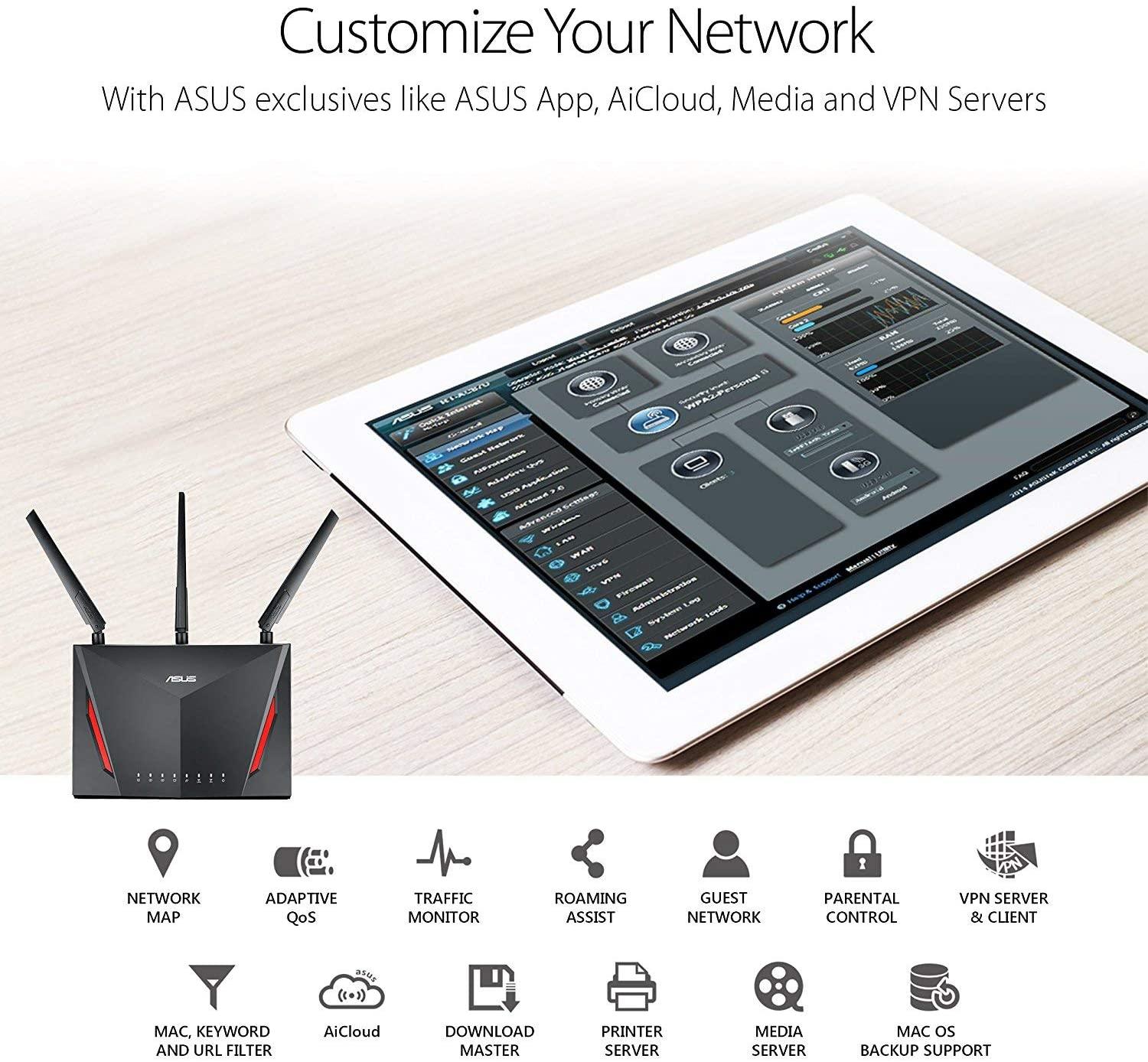 ASUS RT-AC86U WIRELESS-AC2900 DUAL-BAND GAMING ROUTER - DataBlitz