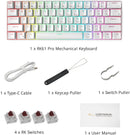 ROYAL KLUDGE RK61 PRO DUAL-MODE RGB 61 KEYS HOT SWAPPABLE MECHANICAL KEYBOARD SILVER/WHITE (RED SWITCH) - DataBlitz