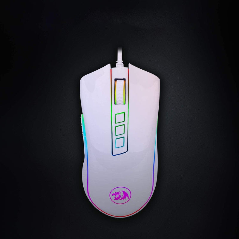 Redragon M711W COBRA White Mouse Gaming Bianco, Sensore Ottico Pixart Redragon M711W COBRA White Mouse Gaming Bianco, Sensore Ottico Pixart