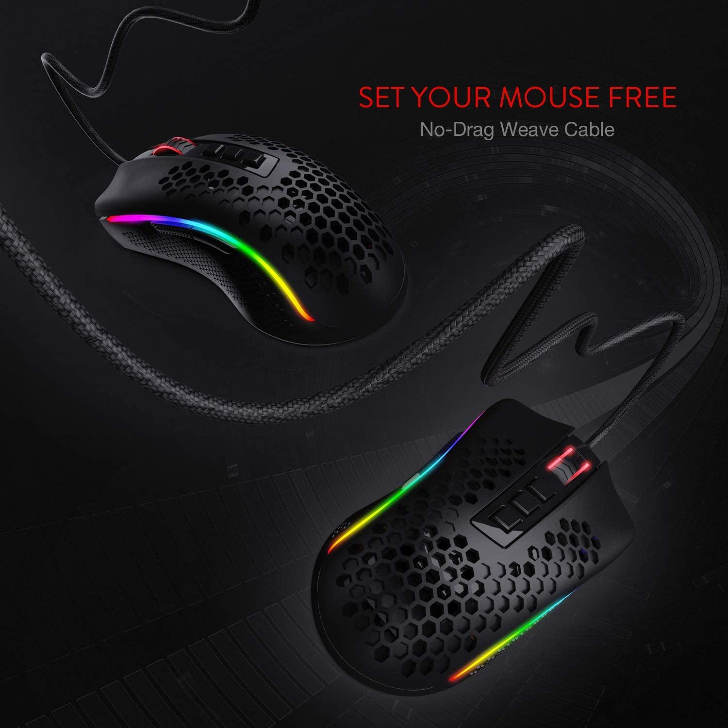 REDRAGON STORM HONEYCOMB RGB GAMING MOUSE FOR BATTLEGROUNDS (M808-RGB) - DataBlitz