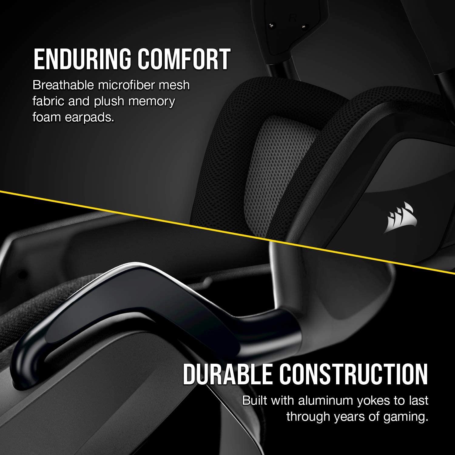 Corsair Void RGB Elite Wireless Premium Wireless Gaming Headset With 7.1 Surround Sound Carbon (PC/PS4) - DataBlitz