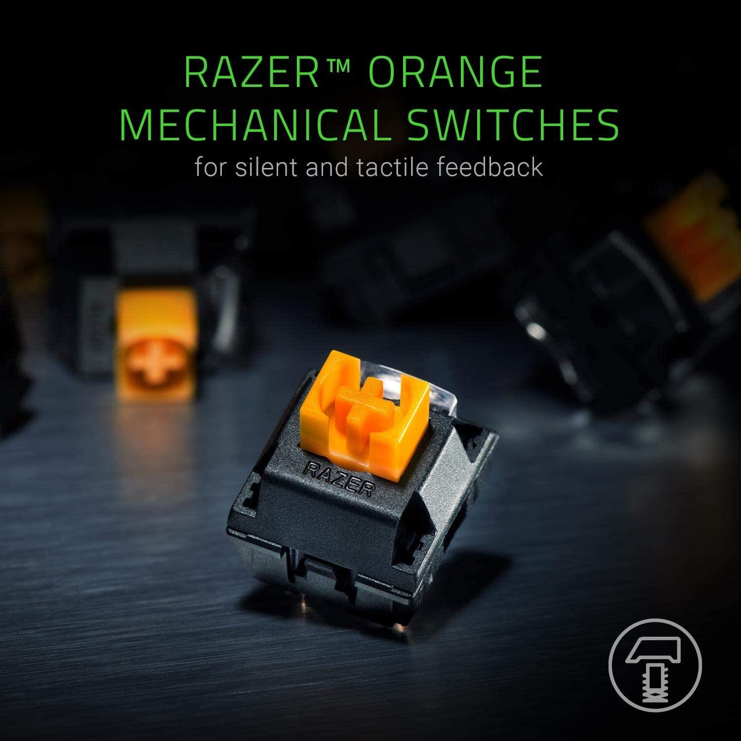 RAZER BLACKWIDOW LITE MECHANICAL KEYBOARD RAZER ORANGE SWITCHES TACTILE AND SILENT - DataBlitz