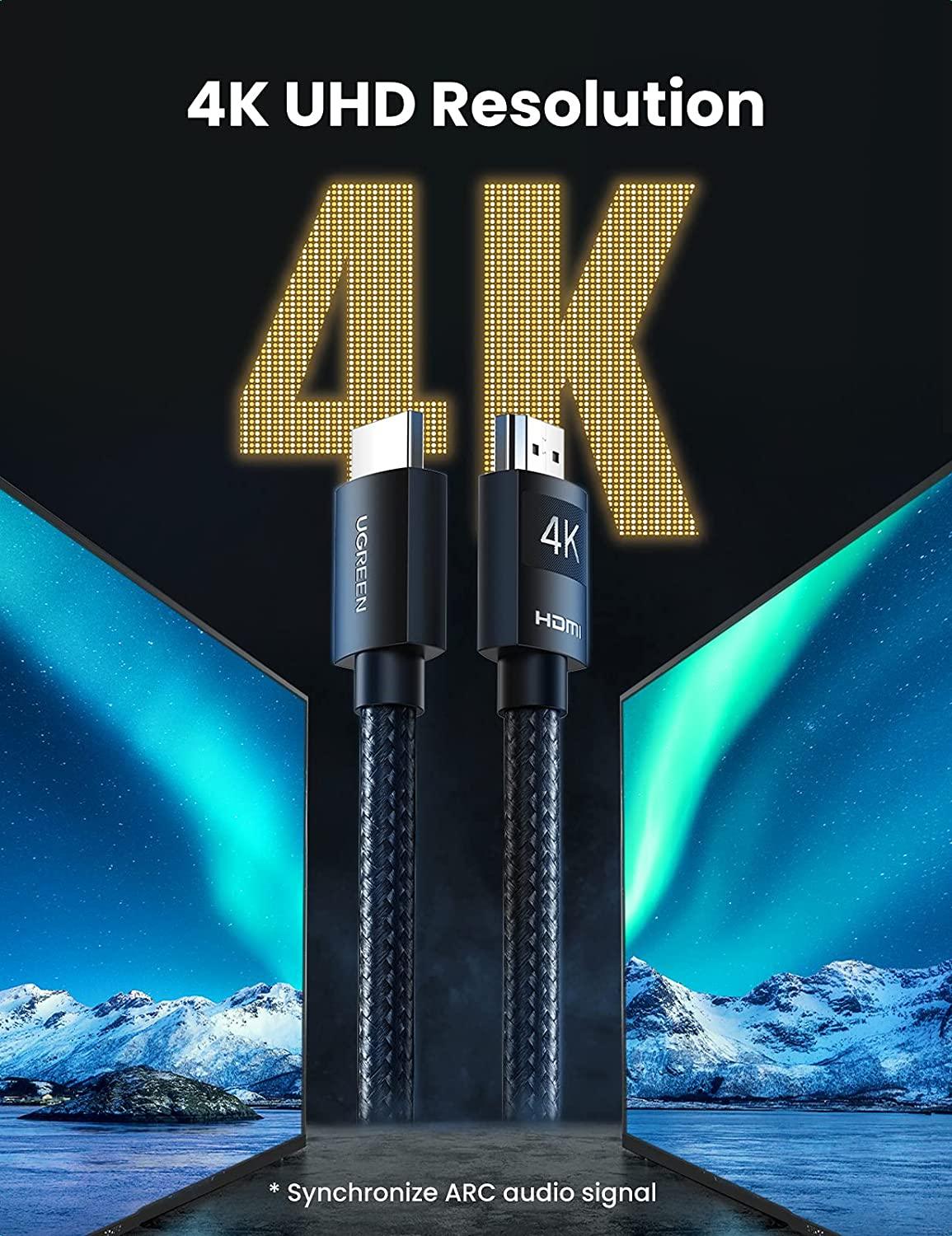 UGREEN 4k HDMI Male To Male Cable 1m (Black) (HD119/30999) - DataBlitz