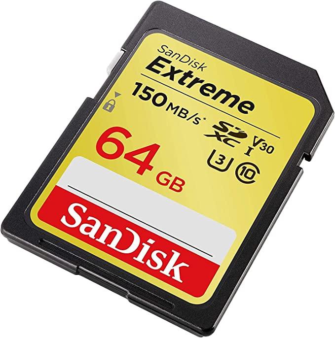 Sandisk Extreme 64GB SDXC UHS-1 Memory Card (SDSDXV6-064G-GNCIN) - DataBlitz