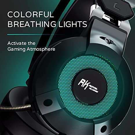 Royal Kludge RK-E9000 With Mic Noise Cancelling RGB Lights Gaming Headset (Black) - DataBlitz