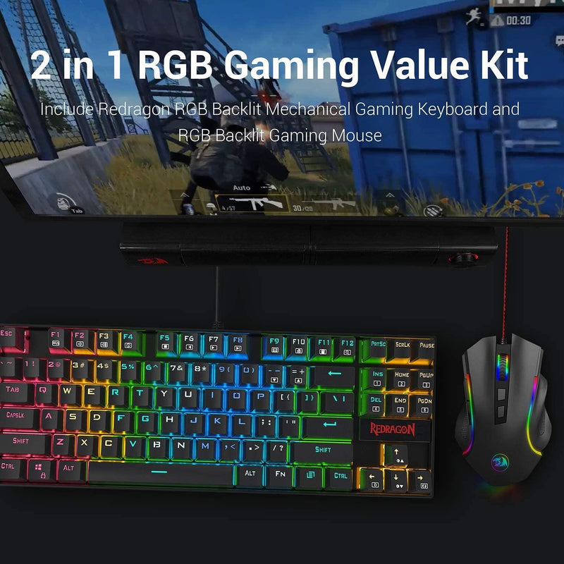 REDRAGON GAMING ESSENTIALS KEYBOARD & MOUSE 2 IN 1 SET (DUST-PROOF BLUE SWITCH) (K552-RGB-BA-1) - DataBlitz