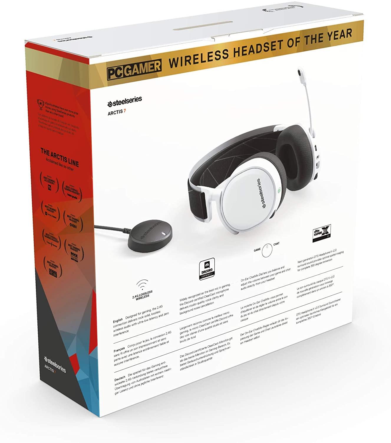 STEELSERIES ARCTIS 7 LOSSLESS WIRELESS GAMING HEADSET 2019 EDITION WHITE (PN61508) - DataBlitz