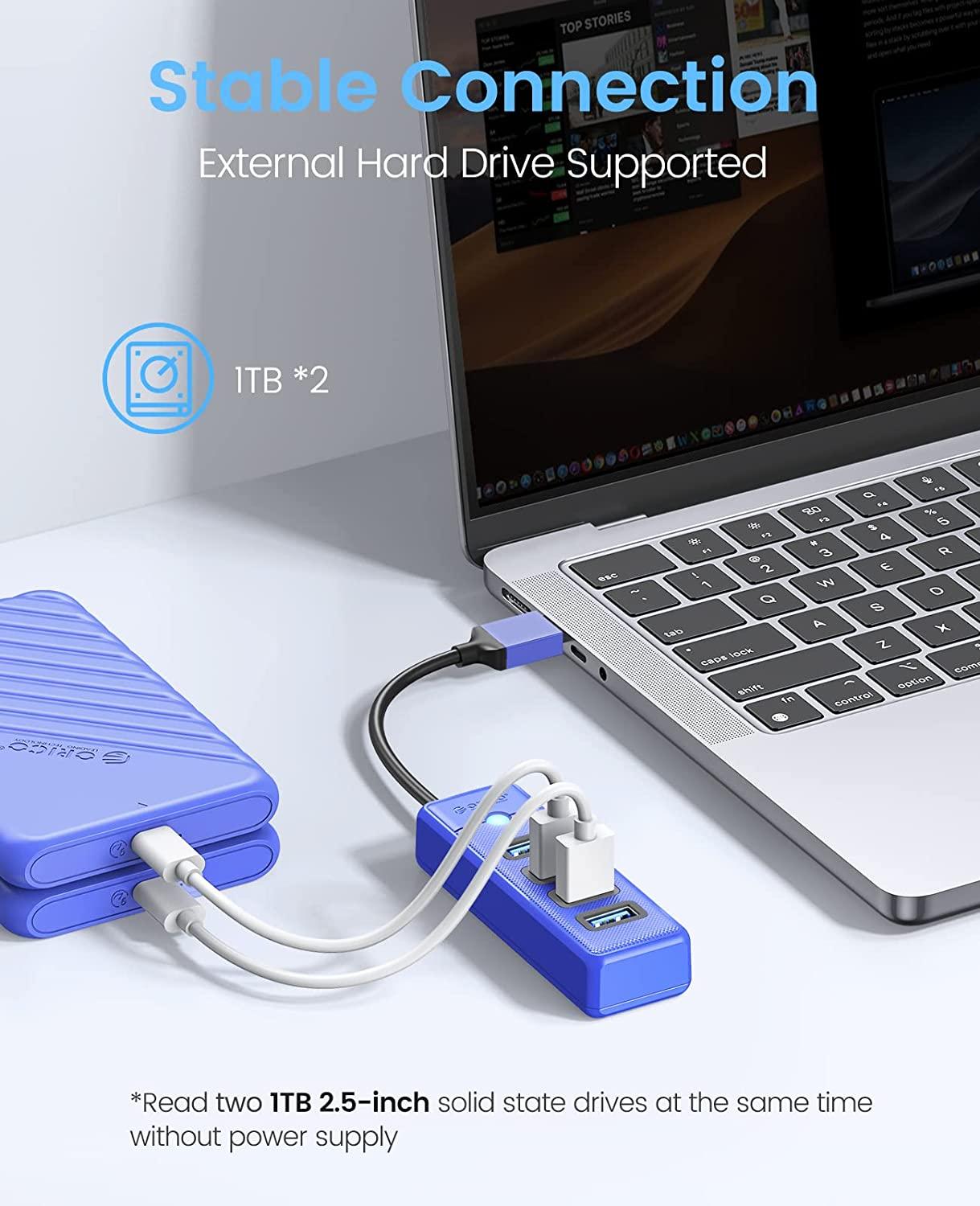 Orico 4-Port USB 3.0 Hub (Blue) (PW4U-U3-015-BL-EP) - DataBlitz