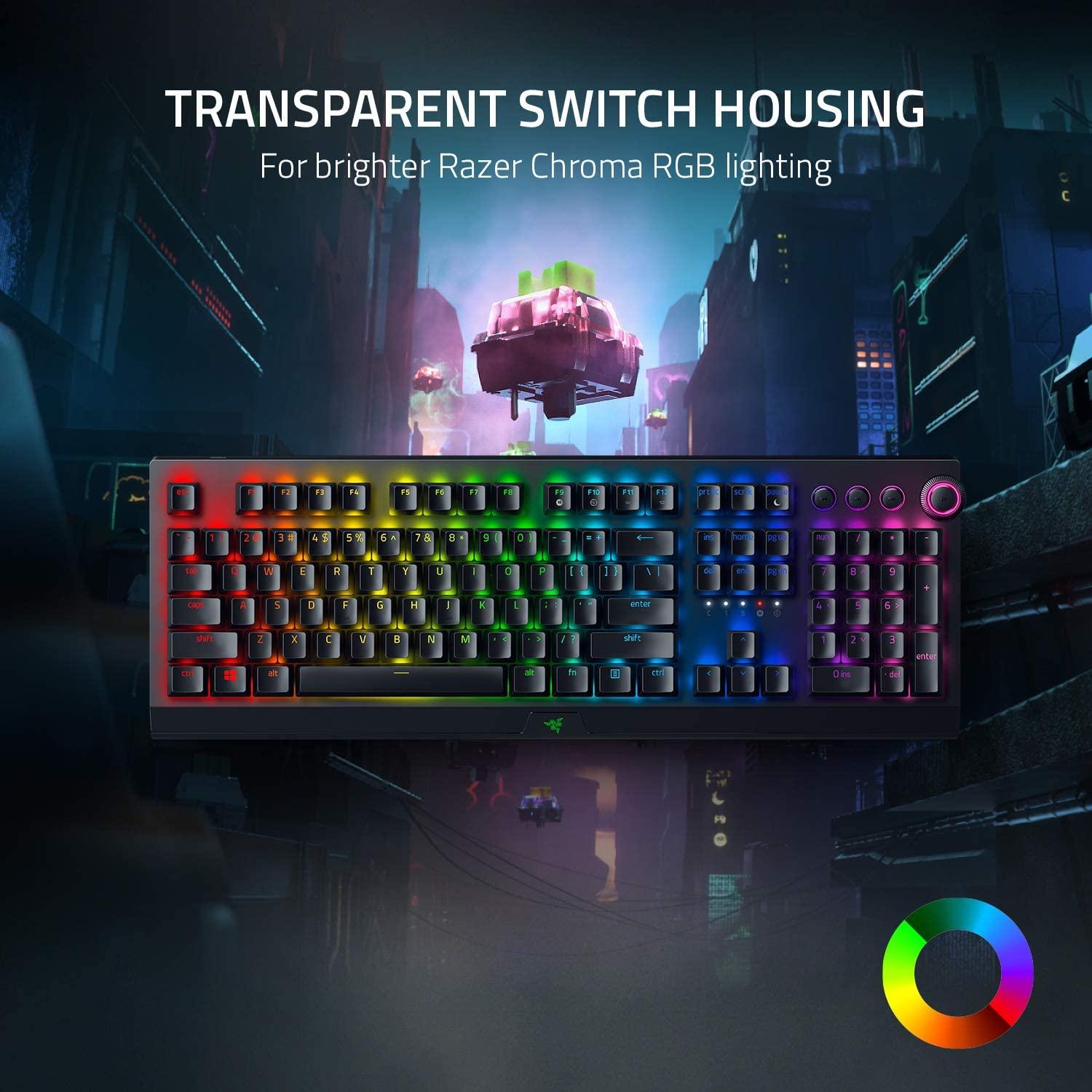 RAZER BLACKWIDOW CHROMA V3 PRO WIRELESS MECHANICAL GAMING KEYBOARD (GREEN SWITCHES) - DataBlitz