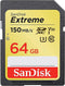 Sandisk Extreme 64GB SDXC UHS-1 Memory Card (SDSDXV6-064G-GNCIN) - DataBlitz