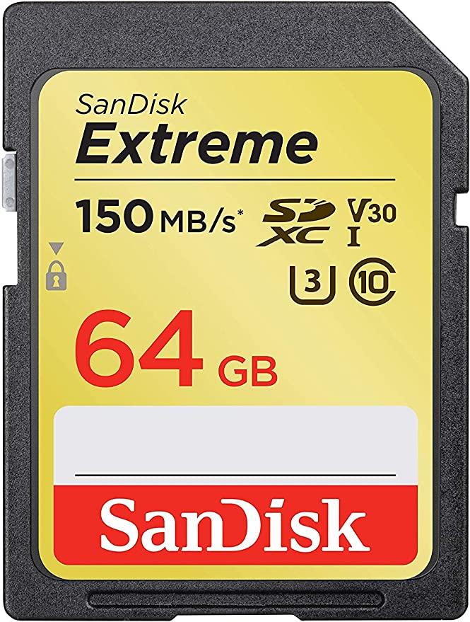 Sandisk Extreme 64GB SDXC UHS-1 Memory Card (SDSDXV6-064G-GNCIN) - DataBlitz