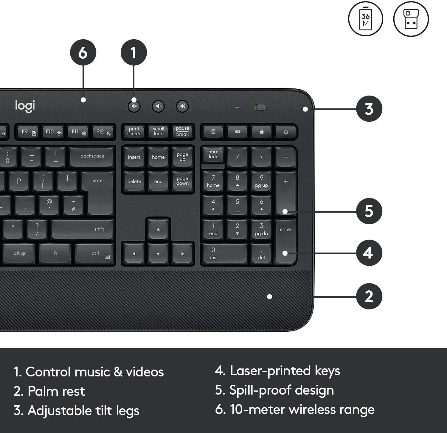 LOGITECH MK545 ADVANCED WIRELESS KEYBOARD AND MOUSE COMBO - DataBlitz