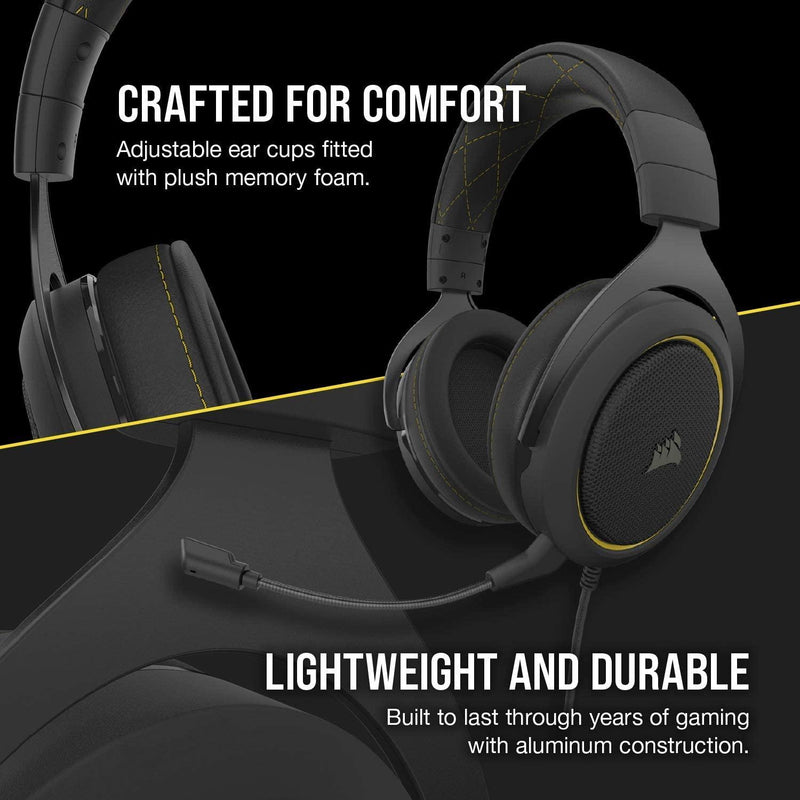 CORSAIR HS60 PRO SURROUND STEREO GAMING HEADSET WITH 7.1 SURROUND SOUND YELLOW (PC/XB1/PS4/NSW/MOBILE) - DataBlitz