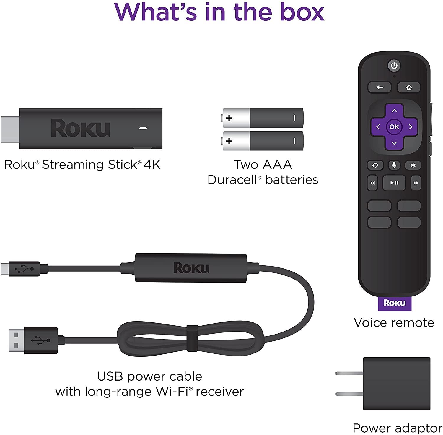 ROKU STREAMING STICK 4K 2021 4K/HDR/DOLBY VISION WITH VOICE REMOTE - DataBlitz
