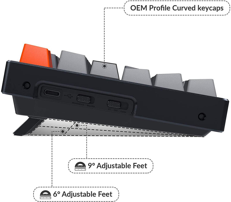 KEYCHRON K8 RGB BACKLIGHT ALUMINUM WIRELESS MECHANICAL KEYBOARD (GATERON BROWN SWITCH) (K8C3) - DataBlitz