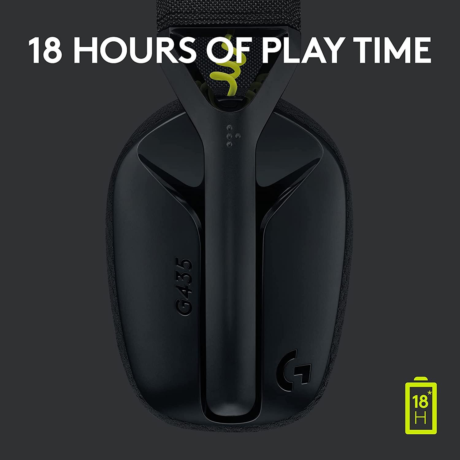 LOGITECH G435 LIGHTSPEED WIRELESS GAMING HEADSET (BLACK) - DataBlitz
