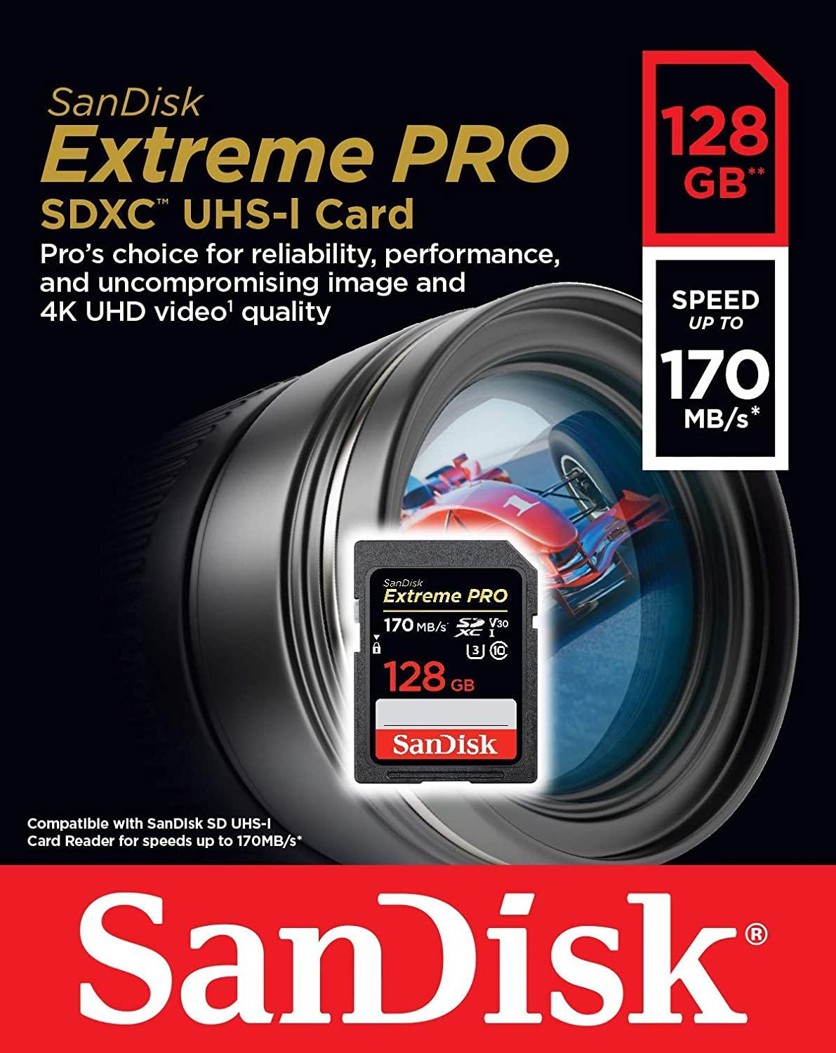 Sandisk Extreme Pro 128GB SDXC UHS-1 Card (SDSDXXY-128G-GN4IN) - DataBlitz