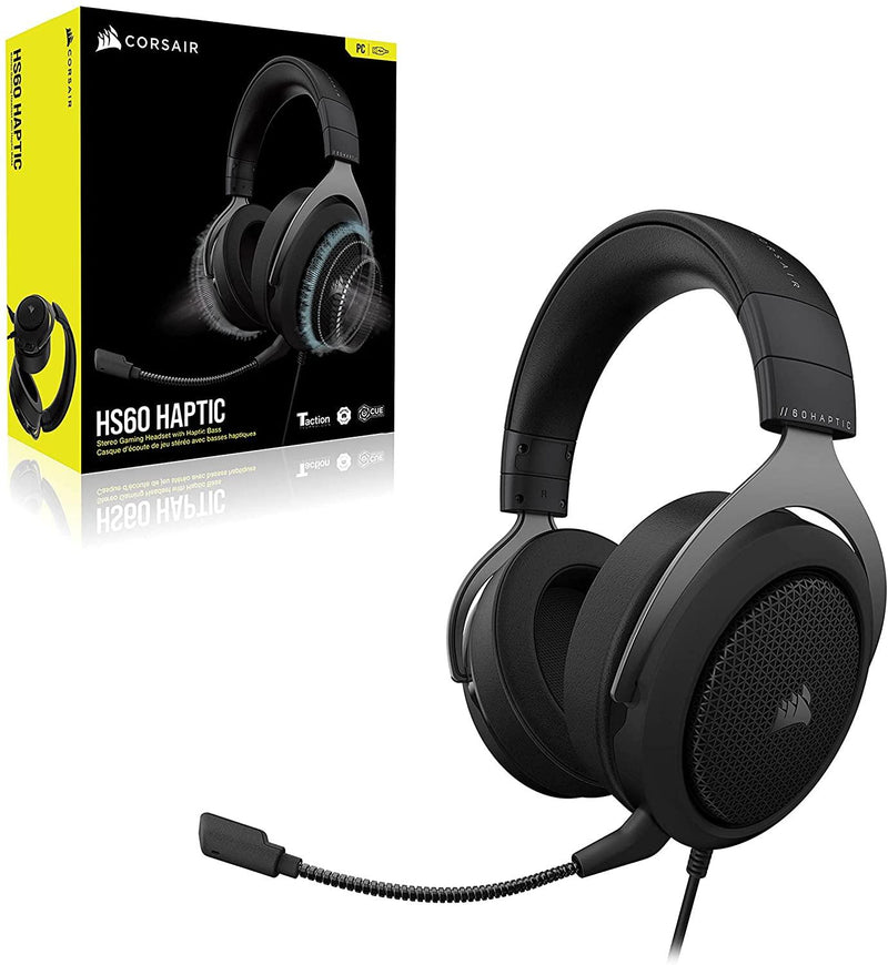 CORSAIR HS60 HAPTIC STEREO GAMING HEADSET WITH HAPTIC BASS (CARBON) - DataBlitz