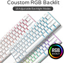 ROYAL KLUDGE RK61 PRO DUAL-MODE RGB 61 KEYS HOT SWAPPABLE MECHANICAL KEYBOARD SILVER/WHITE (BROWN SWITCH) - DataBlitz