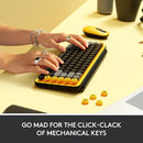 LOGITECH POP KEYS WIRELESS MECHANICAL KEYBOARD WITH CUSTOMIZABLE EMOJI KEYS (BLAST YELLOW) - DataBlitz