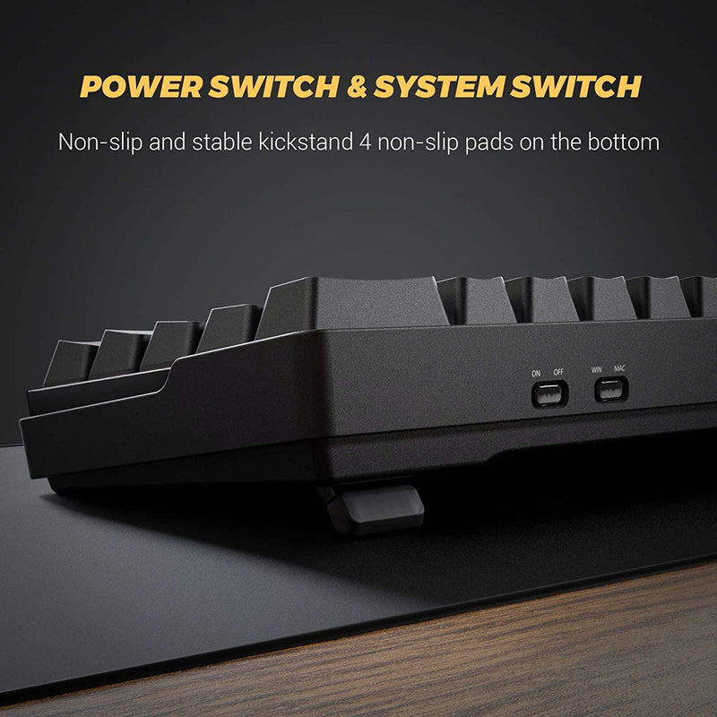 KEMOVE DK61 SHADOW BLACK HOT-SWAPPABLE RGB BACKLIT WIRED/BLUETOOTH MECHANICAL KEYBOARD (GATERON RED SWITCH) - DataBlitz