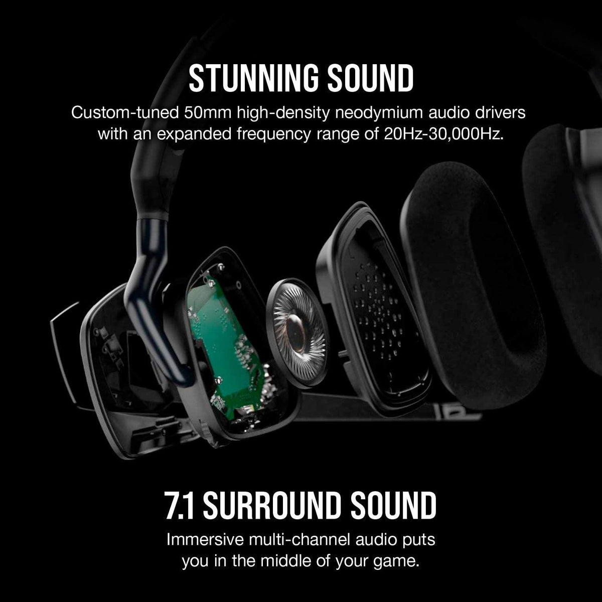 CORSAIR VOID RGB ELITE USB PREMIUM GAMING HEADSET WITH 7.1 SURROUND SOUND FOR PC (CARBON) - DataBlitz