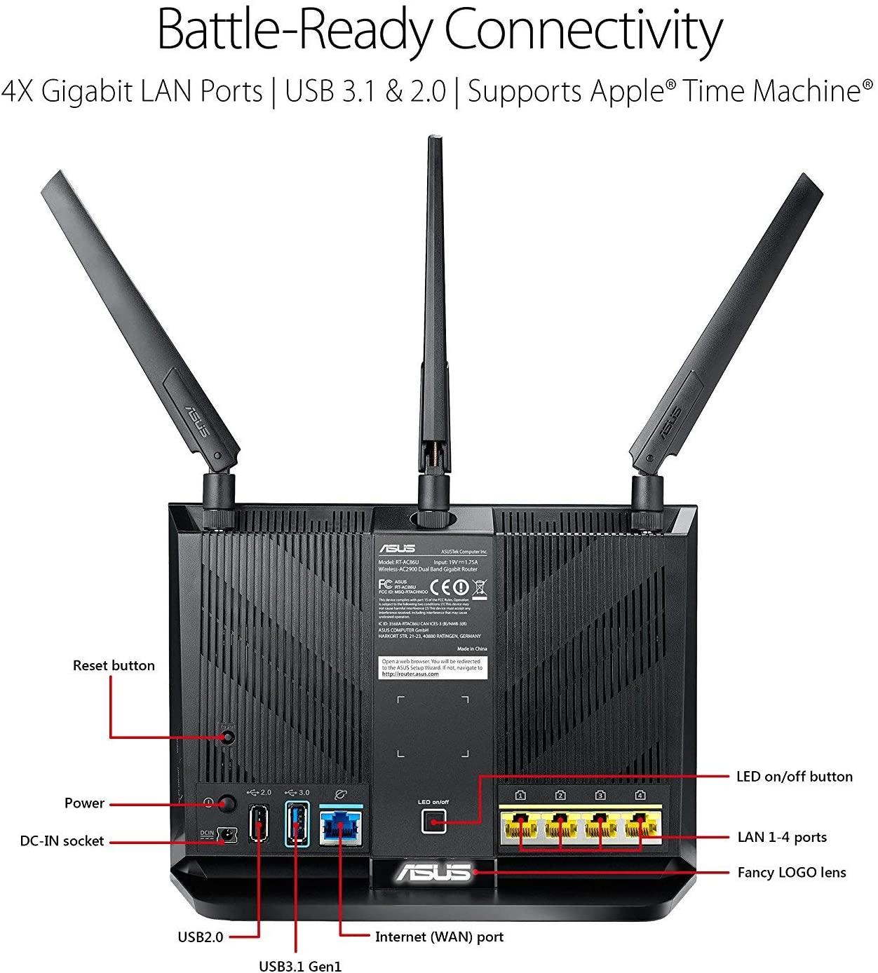 ASUS RT-AC86U WIRELESS-AC2900 DUAL-BAND GAMING ROUTER - DataBlitz