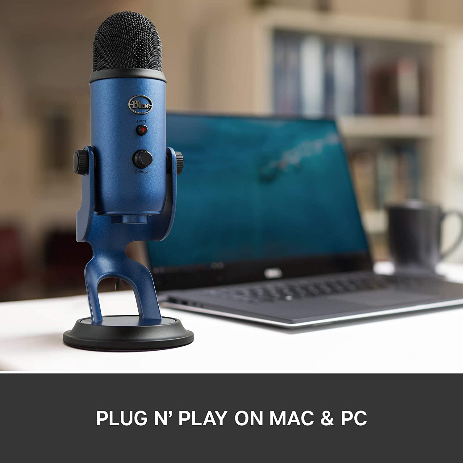 LOGITECH BLUE YETI PREMIUM MULTI-PATTERN USB MICROPHONE FOR RECORDING/STREAMING/PODCASTING/GAMING (MIDNIGHT BLUE) - DataBlitz