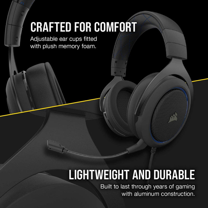 CORSAIR HS50 PRO STEREO GAMING HEADSET BLUE FOR PS4/PC/MAC/MOBILE/NINTENDO SWITCH - DataBlitz