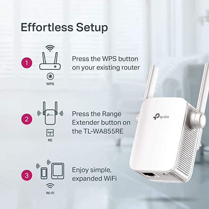 TP-Link N300 MIMO 300 Mbps Wi-Fi Range Extender (White) (TL-WA855RE) - DataBlitz