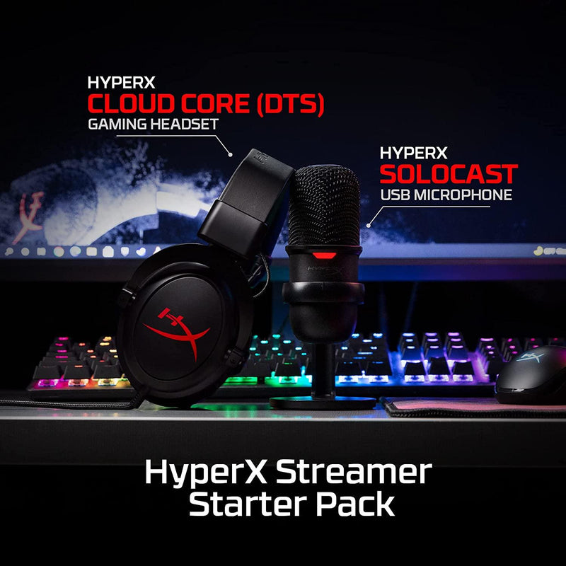 HYPERX STREAMER STARTER PACK (SOLOCAST USB MICROPHONE + CLOUD CORE GAMING HEADSET WITH DTS) - DataBlitz