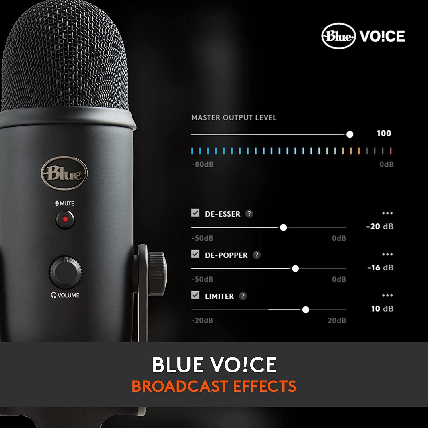LOGITECH BLUE YETI PREMIUM MULTI-PATTERN USB MICROPHONE FOR RECORDING/ STREAMING/ PODCASTING/ GAMING (BLACKOUT) - DataBlitz