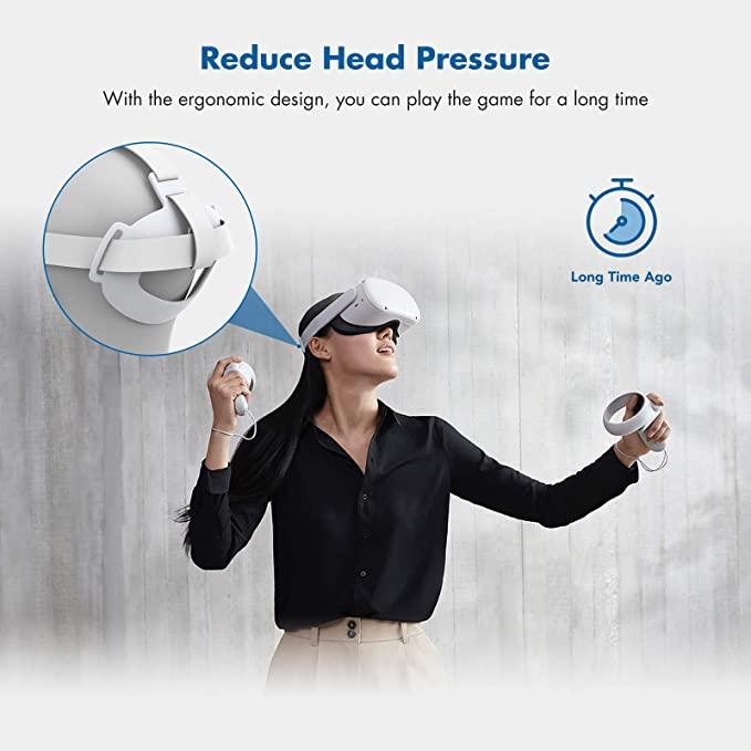 KIWI Design Upgraded Elite Strap Compatible With Oculus Quest 2 (White) (KW-Q31-2.1-US) - DataBlitz