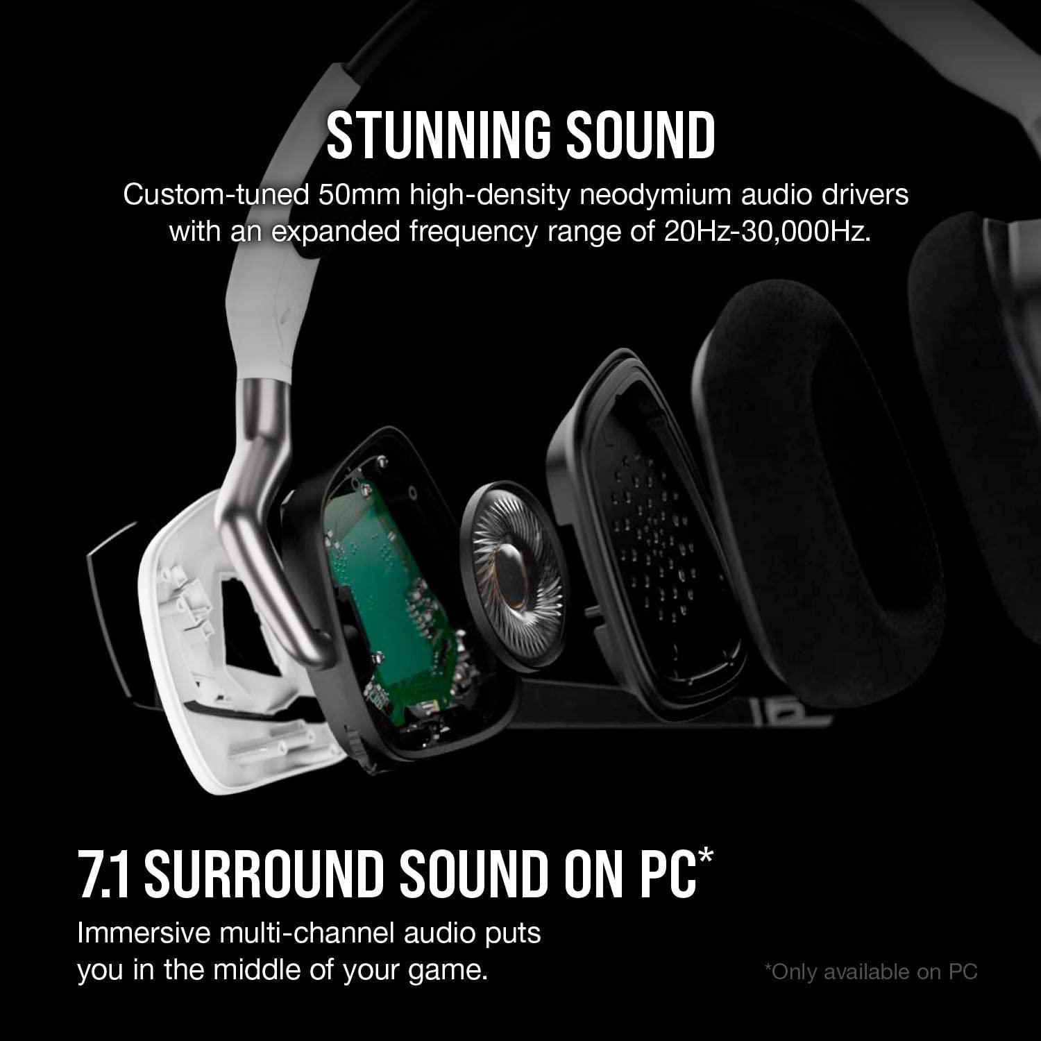 CORSAIR VOID RGB ELITE WIRELESS PREMIUM WIRELESS GAMING HEADSET WITH 7.1 SURROUND SOUND WHITE (PC/PS4) - DataBlitz