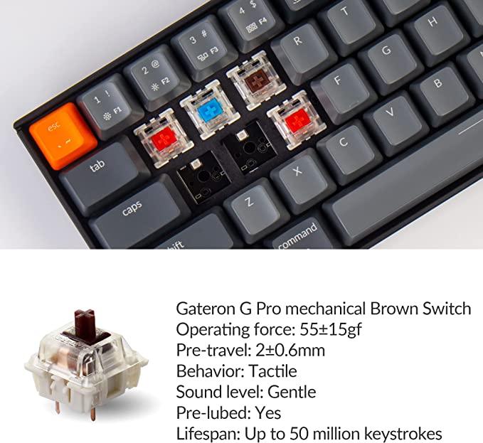 Keychron K14 White LED Backlight Hot-Swappable Wireless Mechanical Keyboard (Brown Switch) (K14G3) - DataBlitz