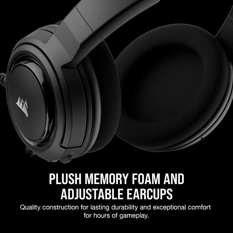 Corsair HS35 Stereo Carbon (Reconditionné) – Casque Gaming Léger Multiplateforme Avec Micro Amovible
