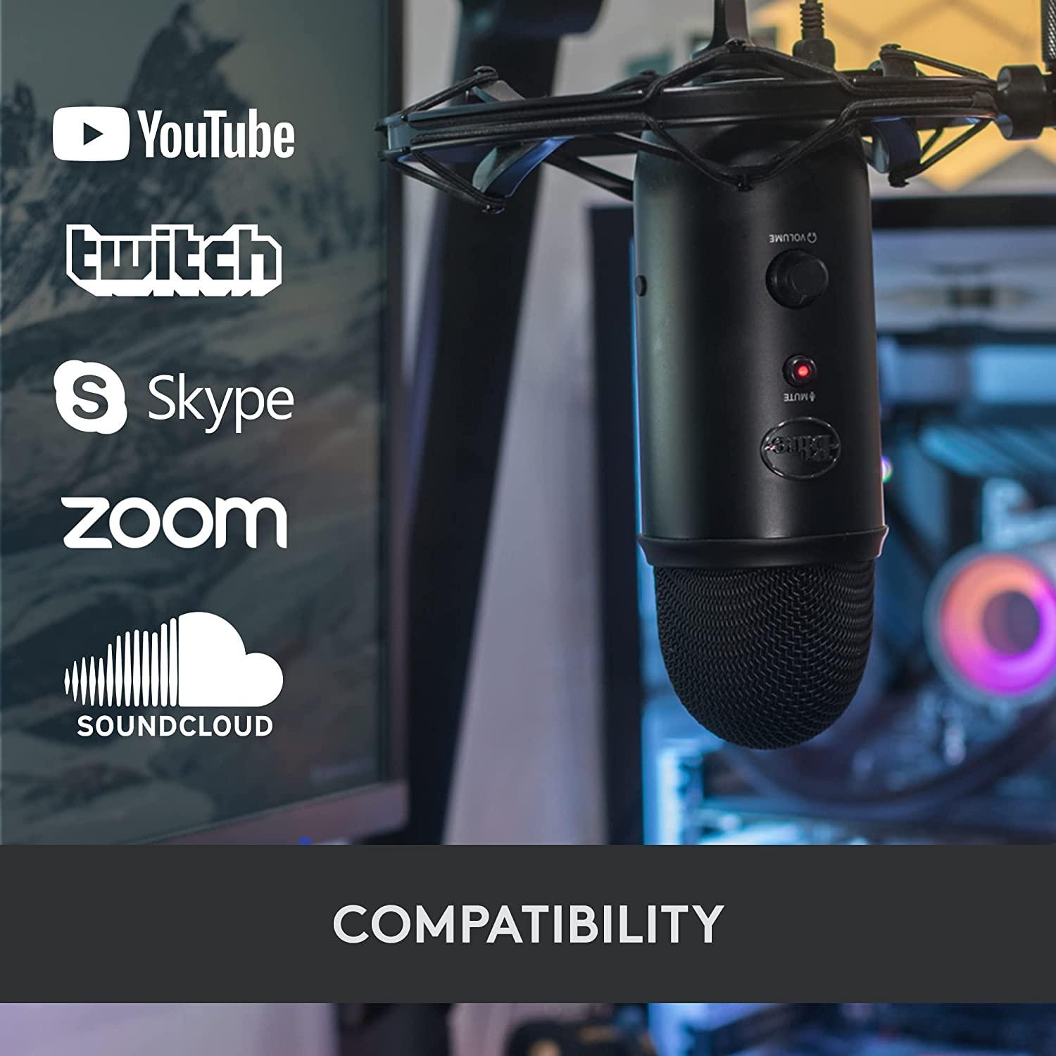 LOGITECH BLUE YETI PREMIUM MULTI-PATTERN USB MICROPHONE FOR RECORDING/ STREAMING/ PODCASTING/ GAMING (BLACKOUT) - DataBlitz