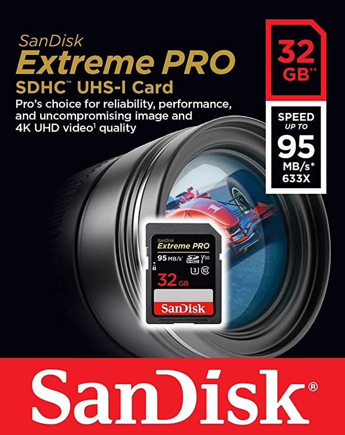 Sandisk Extreme Pro 32GB SDHC UHS-1 Card (SDSDXXG-032G-GN4IN) - DataBlitz