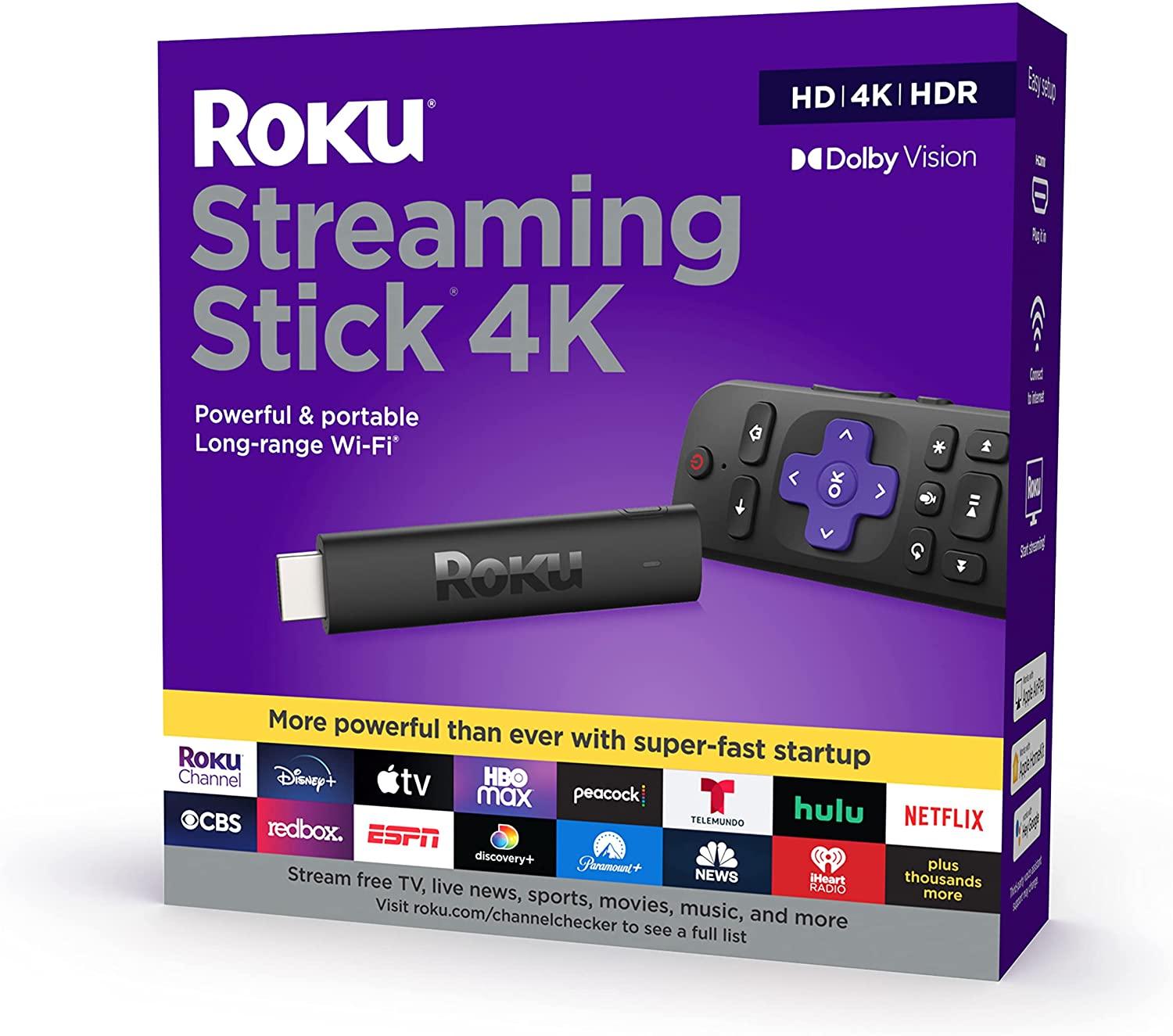 ROKU STREAMING STICK 4K 2021 4K/HDR/DOLBY VISION WITH VOICE REMOTE - DataBlitz