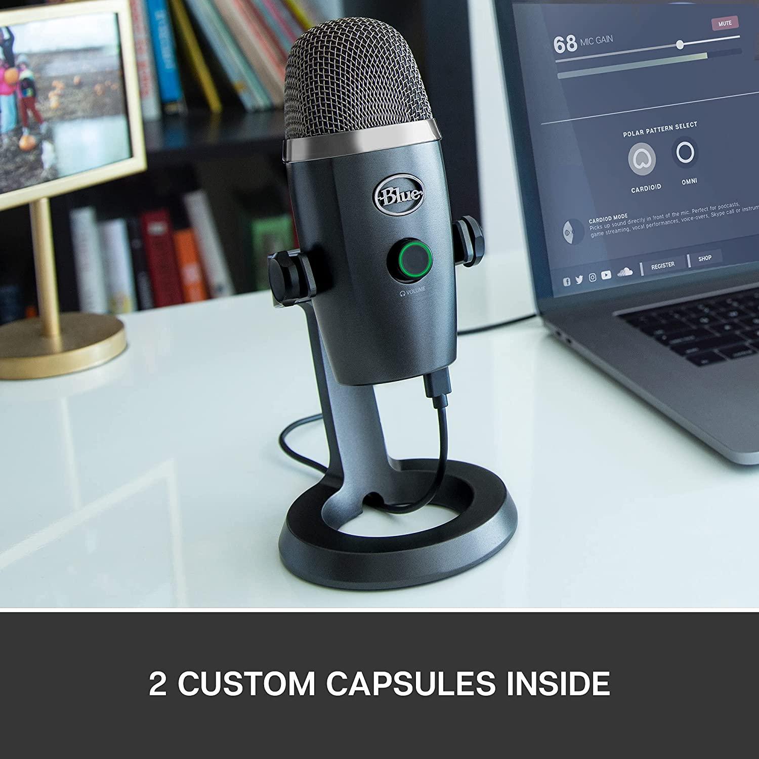 LOGITECH BLUE YETI NANO PREMIUM USB MIC FOR RECORDING AND STREAMING (SHADOW GREY) - DataBlitz