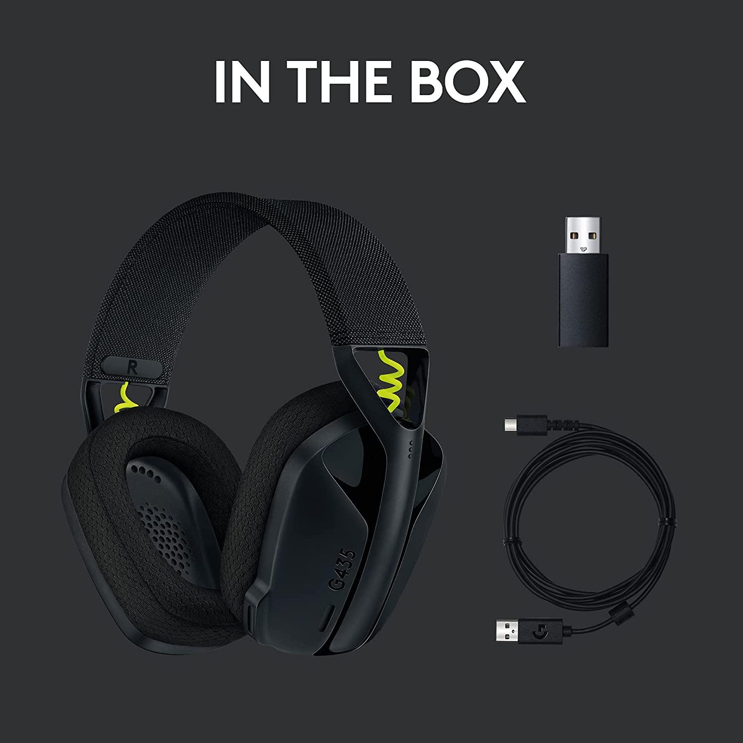 LOGITECH G435 LIGHTSPEED WIRELESS GAMING HEADSET (BLACK) - DataBlitz