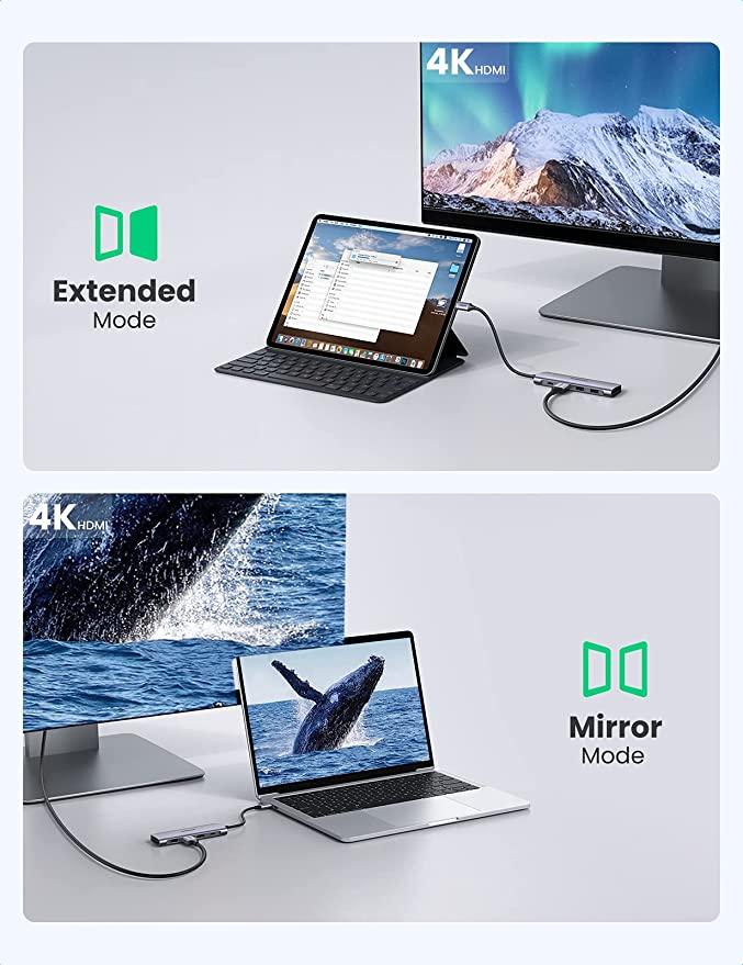UGREEN USB-C 6-IN-1 MULTIFUNCTIONAL ADAPTER (SPACE GRAY) (CM195/70411) - DataBlitz