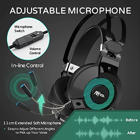 Royal Kludge RK-E9000 With Mic Noise Cancelling RGB Lights Gaming Headset (Black) - DataBlitz