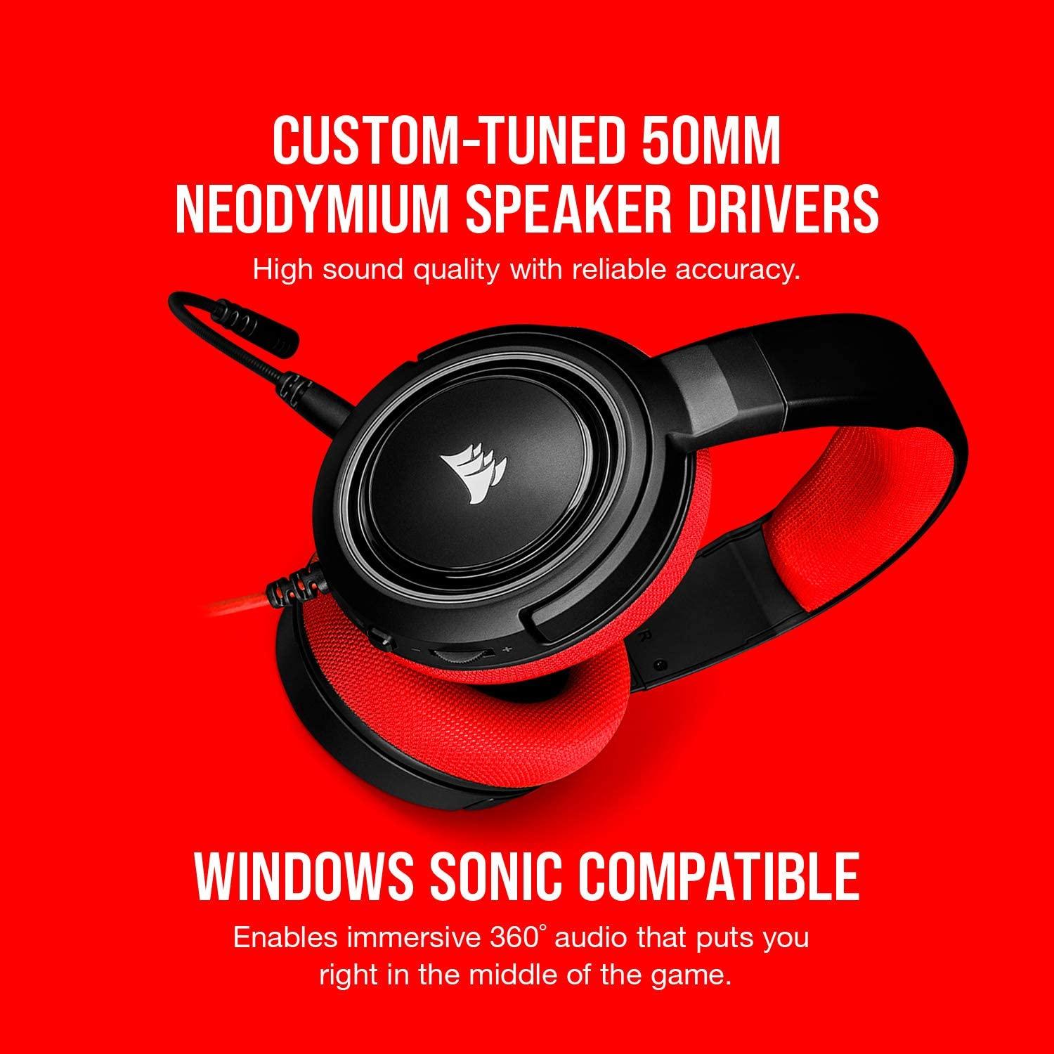CORSAIR HS35 STEREO GAMING HEADSET (RED) - DataBlitz