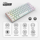 ROYAL KLUDGE RK61 PRO DUAL-MODE RGB 61 KEYS HOT SWAPPABLE MECHANICAL KEYBOARD SILVER/WHITE (BROWN SWITCH) - DataBlitz